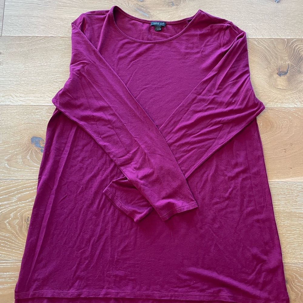 J. Jill Red Long Sleeve Fitted Blouse